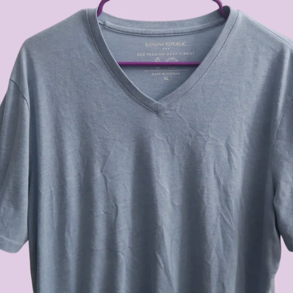 Banana Republic men's eco premium wash t-shirt tee shirt in blue XL.